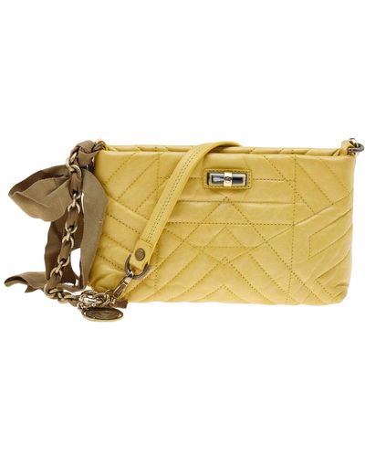 Lanvin Quilted Leather Happy Pocket Crossbody Bag - Yellow