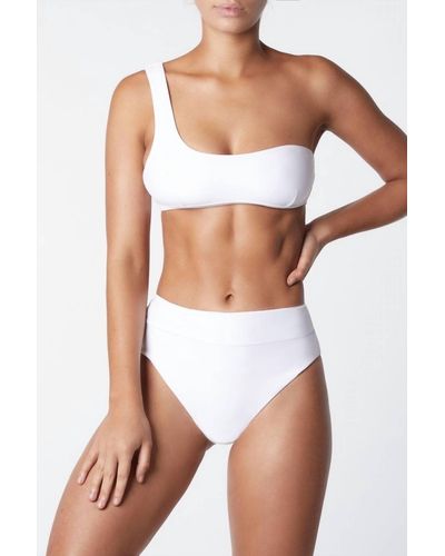 It's Now Cool Asymmetric One Shoulder Bikini Top - White