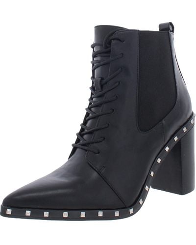 Charles David Debate Faux Leather Pointed Toe Ankle Boots - Black