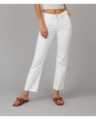 Lola Jeans Denver-wht High Rise Straight Jeans - White
