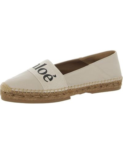 Chloé Woody Leather Slip On Espadrilles - Natural