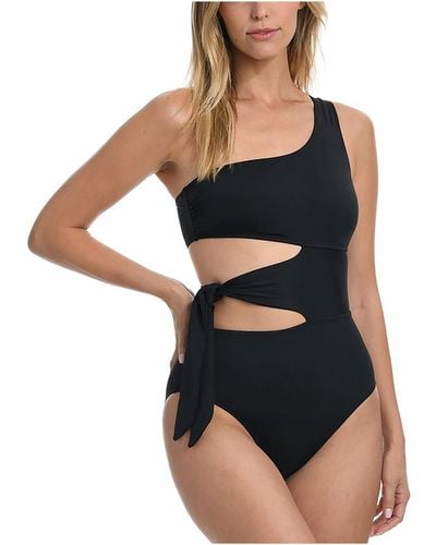 La Blanca Mio One Shoulder Cutout One-piece Swimsuit - Black