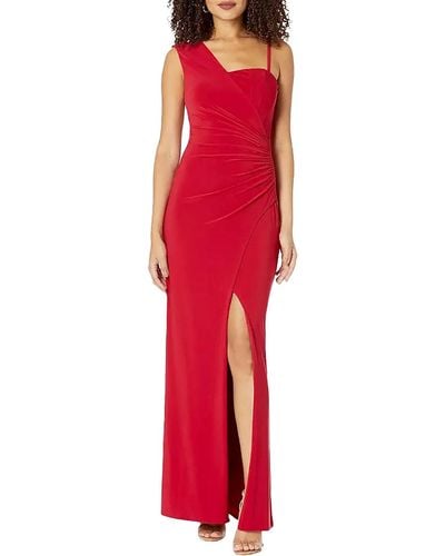 BCBGMAXAZRIA Ruched Maxi Evening Dress - Red