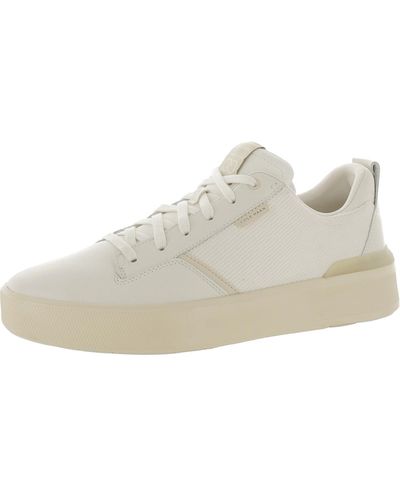 Cole Haan Faux Leather Lace-up Running & Training Shoes - White