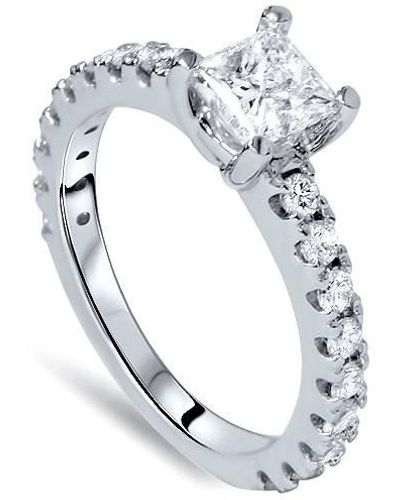 Pompeii3 1.10ct Princess Cut Diamond Engagement Ring - Metallic