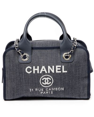 Chanel Deauville Bowling Bag - Blue
