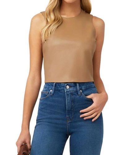 GOOD AMERICAN Better Than Leather Shell Top - Blue