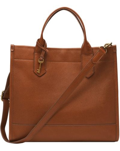 Fossil Kyler Leather Tote - Brown