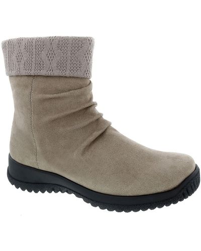 Drew Kalm Faux Suede Ankle Booties - Gray
