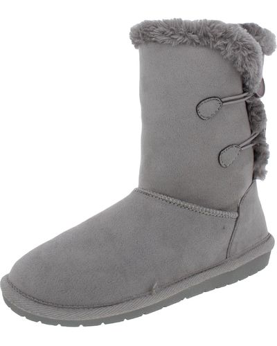 Sugar Marty Faux Suede Cold Weather Winter & Snow Boots - Gray