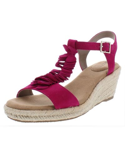 Giani Bernini Sallee Leather Platform Wedge Sandals - Pink