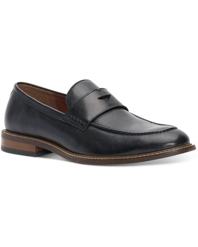Vince Camuto Leather Slip-on Loafers - Black