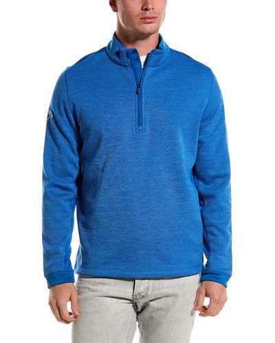 Callaway Apparel Mid-weight Hex 1/4-zip Pullover - Blue