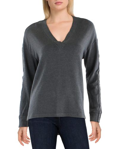 Bailey 44 Casey Jeweled V-neck Pullover Top - Gray