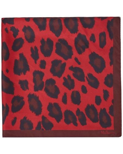 Mulberry Leopard Square - Red