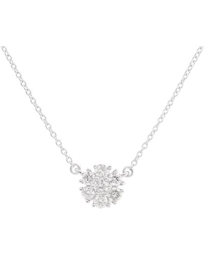 Diana M. Jewels 18 Kt White Gold Diamond Pendant With Flower-shaped Design Adorned With 1.00 Cts Tw Round Diamonds - Black