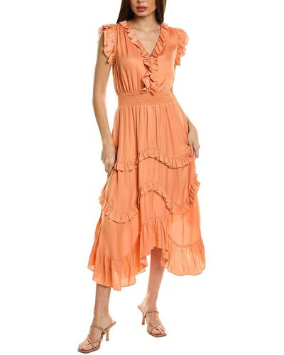 Tahari The Layla Midi Dress - Orange