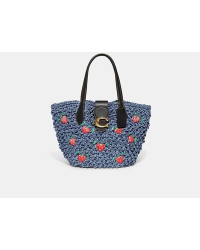COACH Small Tote With Strawberry Embroidery - Multicolor