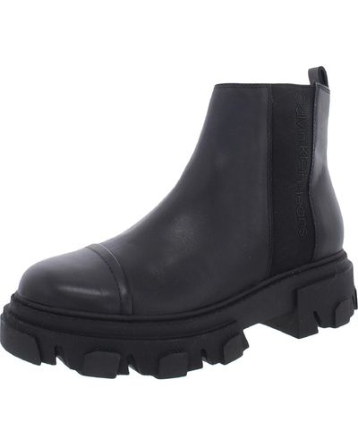 Calvin Klein Lorine Slip On Heel Ankle Boots - Black