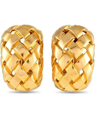 Van Cleef & Arpels Basket Weave Clip-on Earrings Vc14-012224 - Metallic