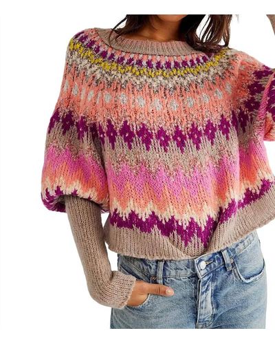 Free People Home For The Holidays Sweater - Pink