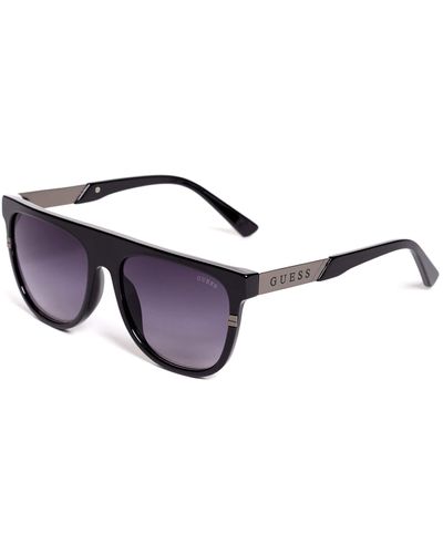 Guess Factory Plastic Aviator Sunglasses - Black