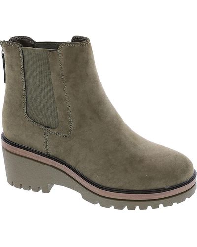 MIA Sefi Suede Ankle Chelsea Boots - Green
