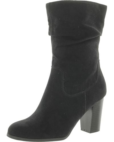 Style & Co. Saraa Faux Suede Slouchy Mid-calf Boots - Black