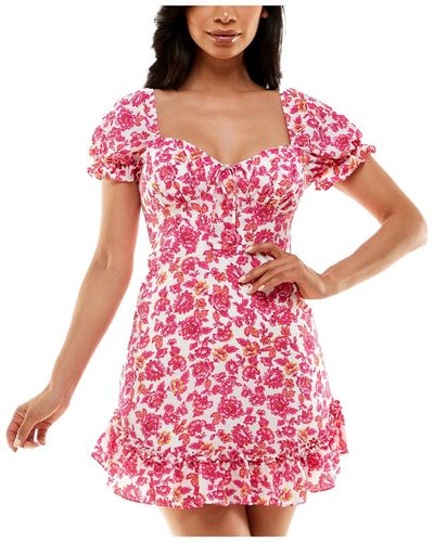 B Darlin Ruffled A-line Mini Dress - Pink