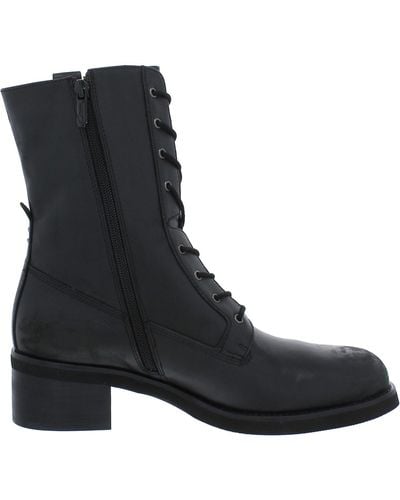Circus by Sam Edelman Olsa Leather Ankle Combat & Lace-up Boots - Black