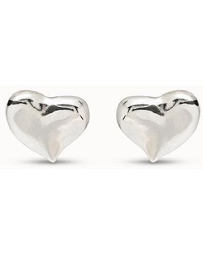 Uno De 50 Heart Earrings - White