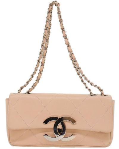 Chanel Cc Leather Shoulder Bag (pre-owned) - Natural