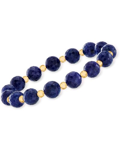 Ross-Simons Sapphire Bead Stretch Bracelet - Blue