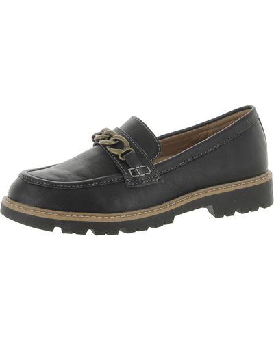 Comfortiva Leather Slip-on Loafers - Black