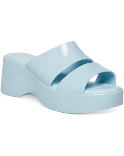 Steve Madden Glazee Patent Jelly Wedge Sandals - Blue