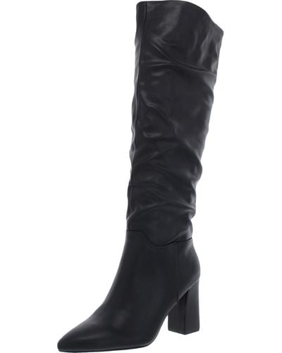 Madden Girl Fairfield Faux Leather Pointed Toe Knee-high Boots - Black