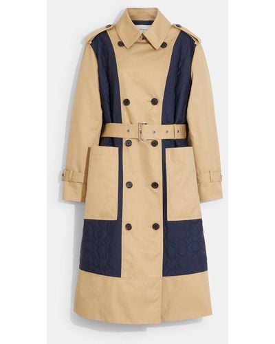 COACH Signature Quilted Trench - Blue