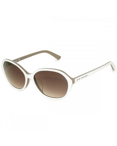 Calvin Klein 57 Mm Beige Sunglasses Ck18524sa-107 - Metallic
