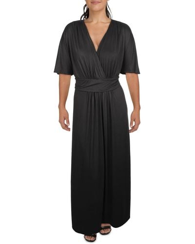 Kiyonna Plus Knit Long Maxi Dress - Black