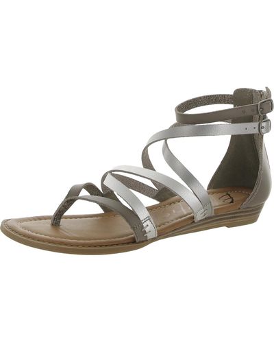 Blowfish Faux Leather Thong Strappy Sandals - White