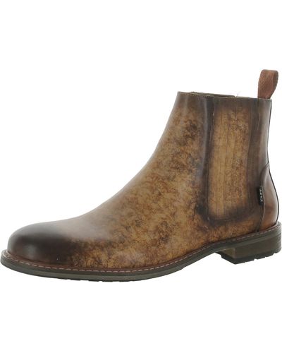 Taft Model 010 Leather Almond Toe Chelsea Boots - Brown