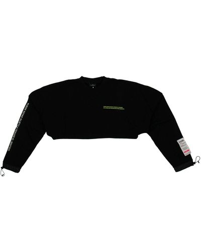 Marcelo Burlon Label Cropped Crewneck Sweatshirt - Black