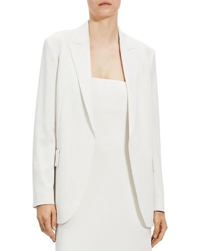 Theory Admiral Relaxed Business Open-front Blazer - White