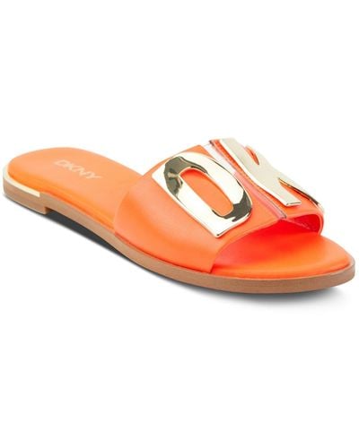 DKNY Waltz Slip On Outdoors Slide Sandals - Brown