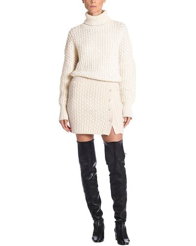 Adam Lippes Mini Skirt In Cashmere Wool - Natural
