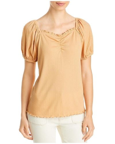 Status By Chenault Knit Ruffled Top - White