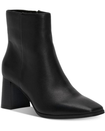 INC Dasha Faux Leather Ankle Booties - Black