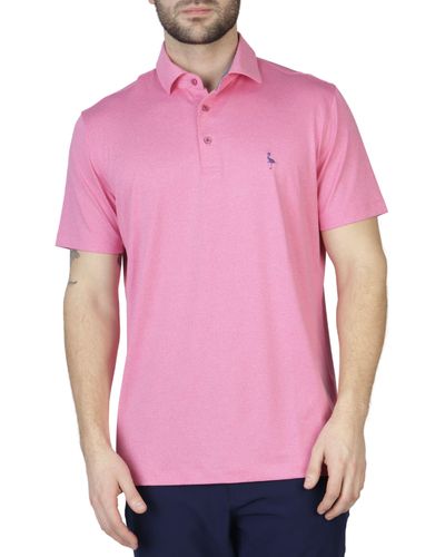 Tailorbyrd Solid Tonal Melange Performance Polo - Pink