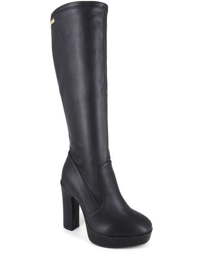 Bebe Amabella Faux Leather Knee-high Boots - Black