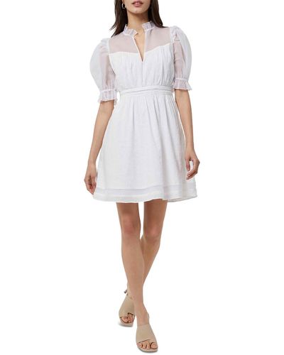 French Connection Eyelet Illusion Mini Dress - White